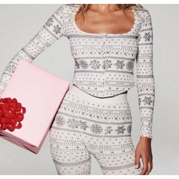 SKIMS Limited EditionPOINTELLE HENLEY PAJAMA Set- Size 2X - NWOT